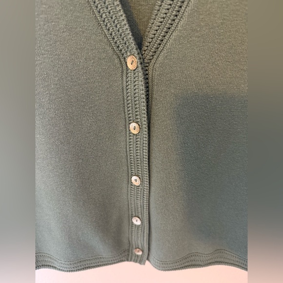 Joie Green Short Sleeve Knit Cardigan - Picture 2 of 5